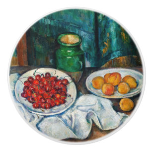 Bouton De Porte En Céramique Paul Cezanne - Nature morte aux cerises et aux pêc