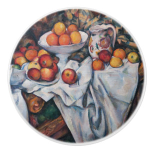 Bouton De Porte En Céramique Paul Cezanne - Nature morte, pommes et oranges