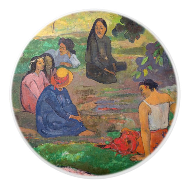 Bouton De Porte En Céramique Paul Gauguin - La Conversation / Les Parau Parau (Devant)