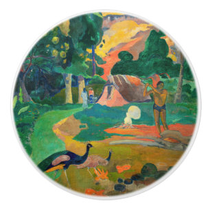 Bouton De Porte En Céramique Paul Gauguin - Paysage aux paons / Matamoe