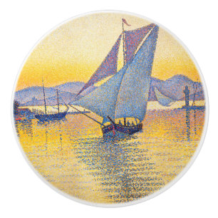 Bouton De Porte En Céramique Paul Signac - Le Port au coucher du soleil, Opus 2
