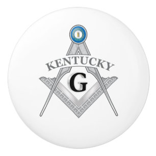 Bouton De Porte En Céramique Pavillon de franc-maçonnerie de l'Etat du Kentucky