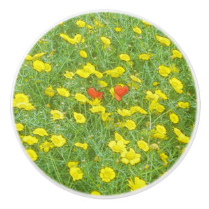 Bouton De Porte En Céramique Pavot aquarelle