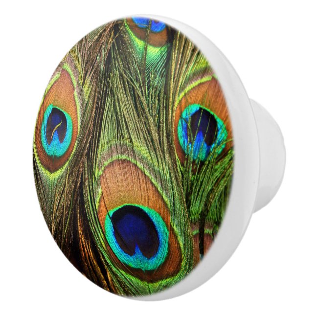 Bouton De Porte En Céramique Peacock Feathers Ceramic Knob (Droite)