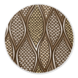 Bouton De Porte En Céramique Peau de serpent stylisée