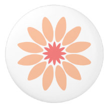 Pêche stylisée Daisy avec centre corail