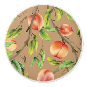 Bouton De Porte En Céramique Pêches sur l'arbre