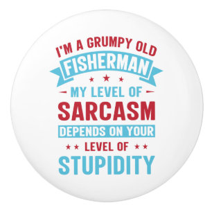 Bouton De Porte En Céramique Pêcheur Funny Sarcasme nouveauté Humour cadeau