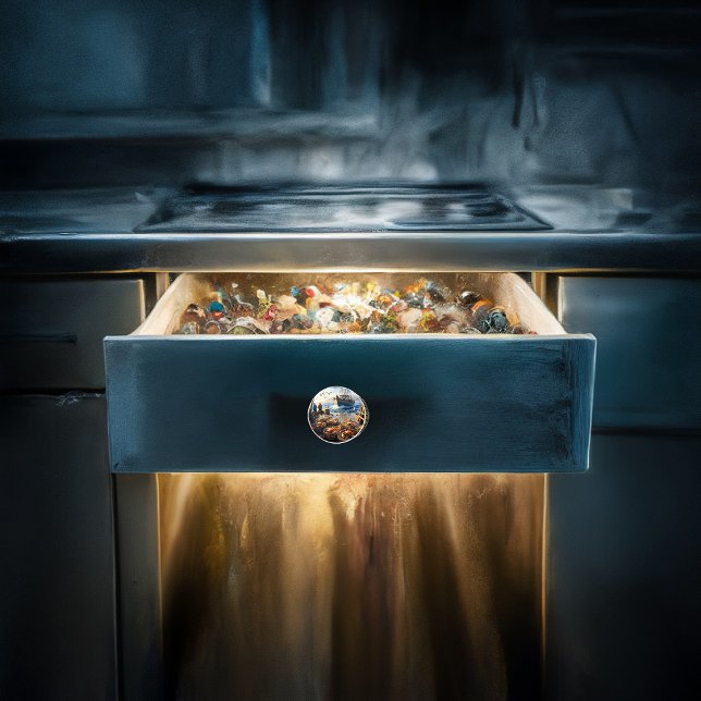 Bouton De Porte En Céramique Pêcheurs à la Twilight ramassant des crabes (Créateur téléchargé)