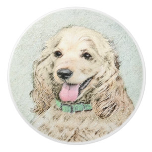 Bouton De Porte En Céramique Peinture à la boule de Cocker Spaniel - Art origin