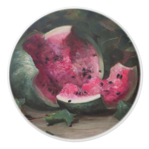 Bouton De Porte En Céramique Peinture à l'huile de pastèque Charles Ethan Porte