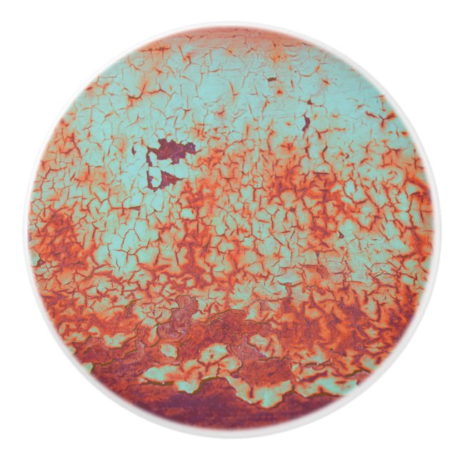 Bouton De Porte En Céramique Peinture à peinture rouillée (Devant)