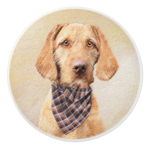 Bouton De Porte En Céramique Peinture à poils durs Vizsla - Jolie Art Original