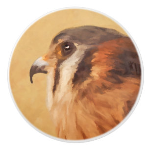 Bouton De Porte En Céramique Peinture américaine Kestrel - Art original pour oi