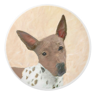Bouton De Porte En Céramique Peinture américaine sans poil Terrier - Chien Art