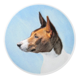 Bouton De Porte En Céramique Peinture Basenji - Belle Art Original