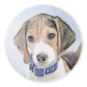 Bouton De Porte En Céramique Peinture beagle - Cute Original Chien Art