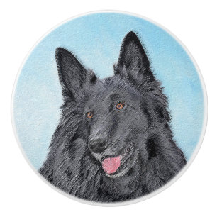 Bouton De Porte En Céramique Peinture belge Sheepdog - Cute Original Chien Art