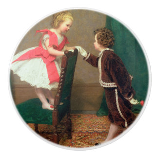 Bouton De Porte En Céramique Peinture classique vintage d'enfants victoriens