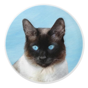 Bouton De Porte En Céramique Peinture de chats de Siamese - Cute Original Cat A