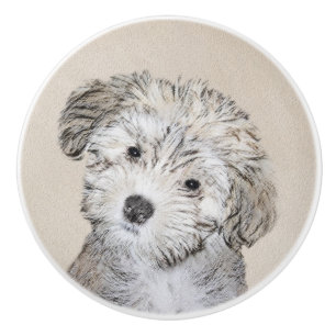 Bouton De Porte En Céramique Peinture de Chien Havanais - Cute Original Chien A
