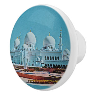 Bouton De Porte En Céramique Peinture de mosquée d'Abu Dhabi