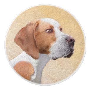 Bouton De Porte En Céramique Peinture de pointeur - jolie art original de chien