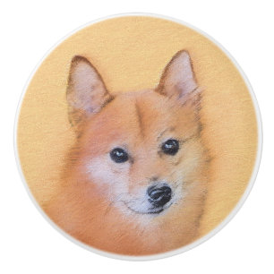 Bouton De Porte En Céramique Peinture finlandaise Spitz - Jote Original Chien A