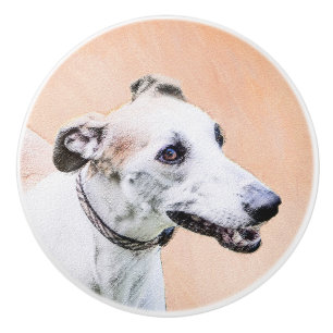 Bouton De Porte En Céramique Peinture Greyhound - Cute Original Chien Art