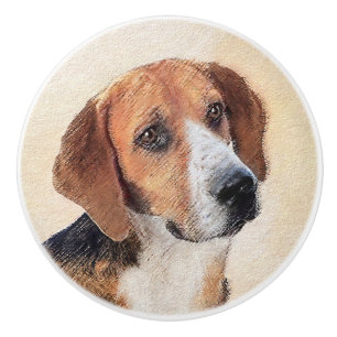 Bouton De Porte En Céramique Peinture Harrier - Joli art original chien