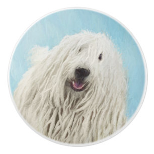 Bouton De Porte En Céramique Peinture Komondor - Cute Original Chien Art