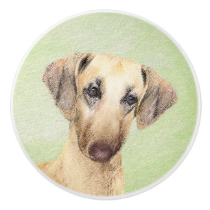 Bouton De Porte En Céramique Peinture Sloughis - Joli art original pour chien