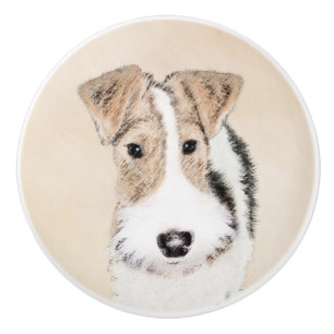Bouton De Porte En Céramique Peinture Terrier de Renard de fil - Cute Original