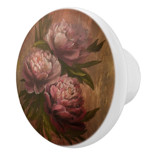 Bouton De Porte En Céramique Peonies (Droite)