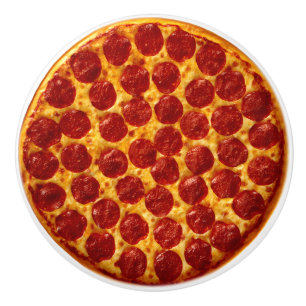 Bouton De Porte En Céramique Pepperoni Pizza