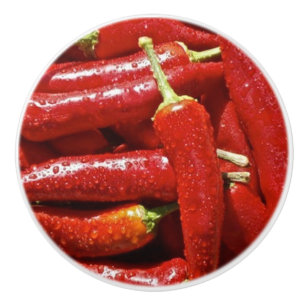 BOUTON DE PORTE EN CÉRAMIQUE PEPPERS CHAUDS CHILI CÉRAMIQUE KNOB