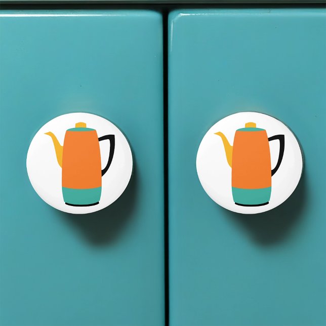 Bouton De Porte En Céramique Percolateur de café rétro (Créateur téléchargé)