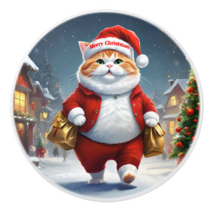 Bouton De Porte En Céramique Père Noël,