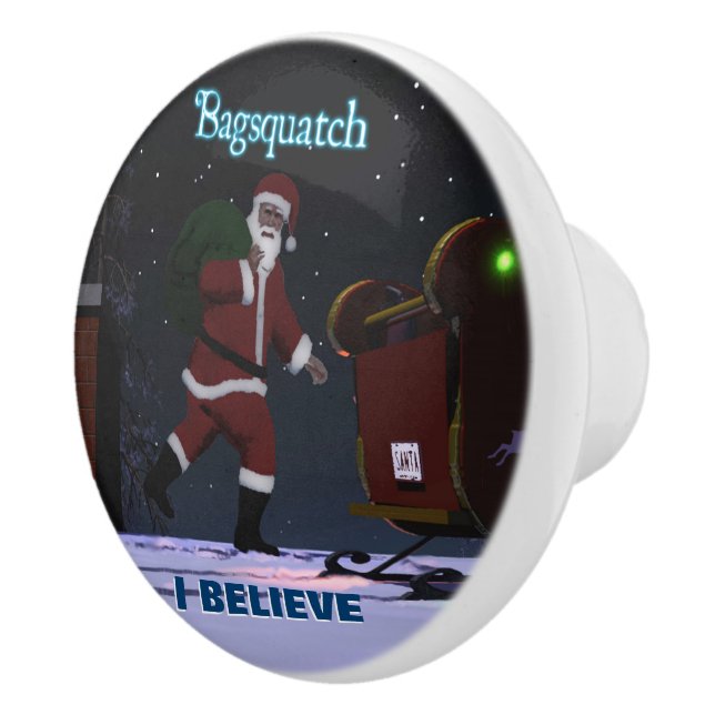 Bouton De Porte En Céramique Père Noël - Bagsquatch (Droite)