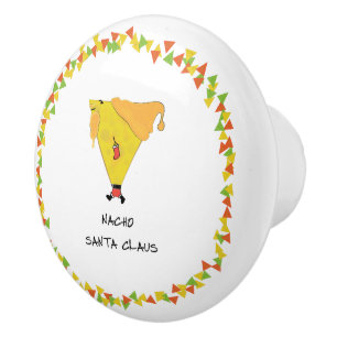 Bouton De Porte En Céramique Père Noël Nacho avec chips