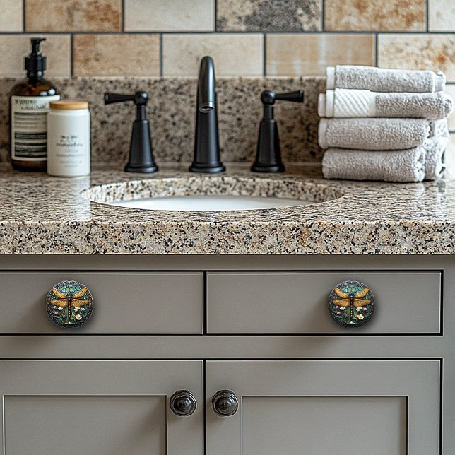 Bouton De Porte En Céramique Perles de libellules Art Déco Gems Verre (Créateur téléchargé)