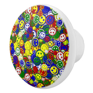 Bouton De Porte En Céramique Perles faciales primaires - KNOB CÉRAMIQUE JAUNE