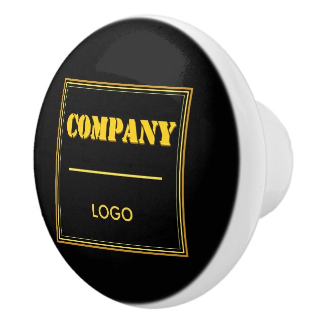 Bouton De Porte En Céramique Personalized Company Black Modern Custom Business (Droite)