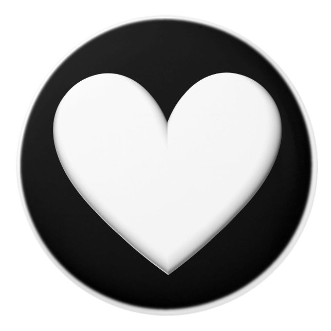 Bouton De Porte En Céramique Personnalisable Puffy Heart (Devant)