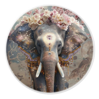 Bouton De Porte En Céramique Pétales et Trunks