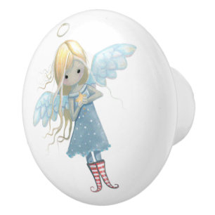 Bouton De Porte En Céramique Petit ange étoile