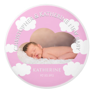 Bouton De Porte En Céramique Petit ange pastel rose Little Cloud 