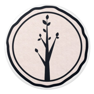 Bouton De Porte En Céramique Petit Arbre Rustique Nature Thème Organique Minima