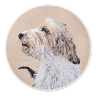 Bouton De Porte En Céramique Petit Basset Griffon Vendéen Peinture - Chien Art