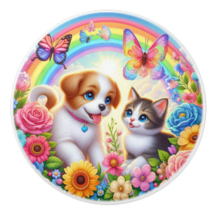 Bouton De Porte En Céramique Petit chiot/chiot/chaton